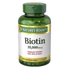 NATURE'S BOUNTY 生物素 10000mcg 快速釋放軟膠囊, 250顆, 1個