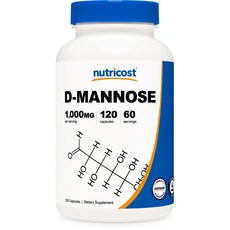 nutricost D-甘露糖膠囊 1000mg, 120顆, 1罐