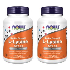 NOW Foods 左旋離胺酸錠 1000mg, 100顆, 2罐