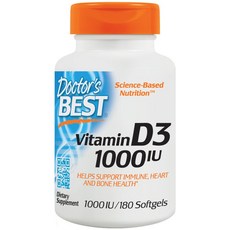Doctor's BEST 維他命D3軟膠囊 1000IU, 180顆, 1罐