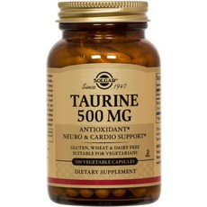 SOLGAR 牛磺酸素食膠囊 500mg, 100顆, 1罐