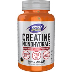 NOW Foods 一水肌酸素食膠囊 750mg, 1罐, 120顆