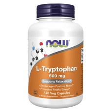 NOW Foods 左旋色胺酸素食膠囊 500mg, 1罐, 120顆