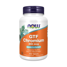 NOW Foods GTF鉻補充錠 200mcg, 250顆, 1罐