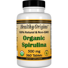 Healthy Origins 螺旋藻無麩質無糖錠 500mg, 1個, 360 件