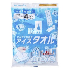 SEA BREEZE 涼感濕巾 柑橘雪酪香 5包入, 1個