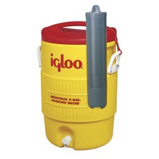LGLOO 飲水機冰桶帶杯分配器, 18.9L, 紅+黃