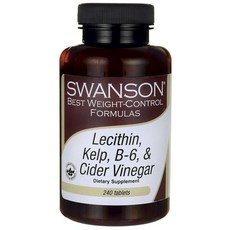 Swanson 斯旺森 卵磷脂海帶維他命B6&蘋果醋錠, 240顆, 1罐