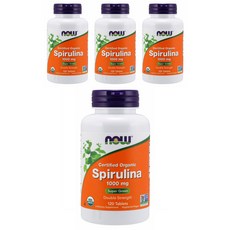 NOW Foods 螺旋藻錠 1000mg, 120顆, 4瓶
