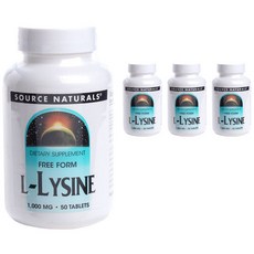 SOURCE NATURALS L-離胺酸補充錠 1000mg, 50顆, 4罐
