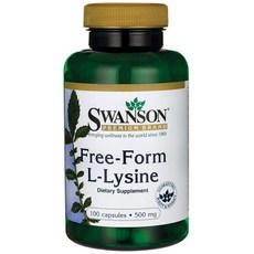 Swanson 斯旺森 游離型左旋離胺酸膠囊 500mg, 100顆, 1罐