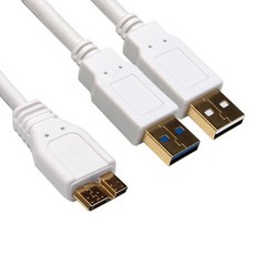 넥시 USB 3.0 외장하드 보조전원 Y형 케이블 AM-MicroB 연결케이블 도시바 씨게이트 잭, 0.5m, 1개