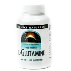 Source Naturals L-글루타민 500mg 캡슐, 100개입, 1개, 100정