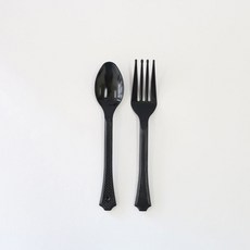 Tessan 黑色勺子+叉子套裝, 0, 1組