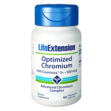 라이프익스텐션 옵티마이즈드 크로뮴 크로민엑스 3+ 500mcg 베지테리안 캡슐, 60개입, 1개, 60정