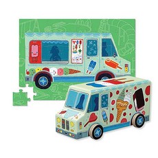Ice Cream Truck 48pcs Vehicle Puzzle, 33x22cm, 48피스, 1개