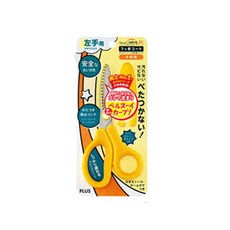 플러스 핏트컷 커브 주니어가위 왼손잡이용 SC-145ML, 옐로우, 1개