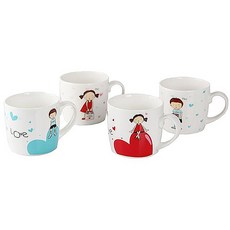 엘룸 스토리머그 260ml, 혼합 색상, 4개