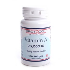프로토콜포라이프밸런스 비타민 A 25000IU 소프트젤 글루텐 프리, 1개, 100정