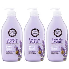 해피바스 라벤더 에센스 릴랙싱 바디워시 허브향, 900g, 3개