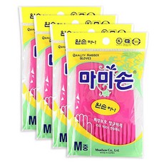 마미손 고무장갑 왼손만하나, 중(M), 4개