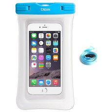 크레앙 물놀이용 스마트폰 에어쿠션 방수팩 CREAIRCUWPP, 블루, 1개