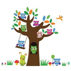 블럭마트 point wallpapaer, 부엉이 친구들