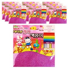 영아트 샤이닝컬러 색종이 6p, 6색, 10개입