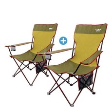 버팔로 와이드 릴렉스 캠핑체어세트(2P) 캠핑의자 침대형/릴렉스 체어, 카키, 1개
