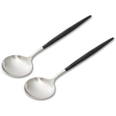 큐티폴 고아 블랙 디저트 스푼, 혼합 색상, 2개