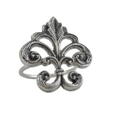 Design Imports 플뢰르 드 리스 냅킨 링, antique pewter, 1개, 1개입