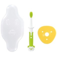 릿첼 베이비 칫솔 8개월용 + 목찌름 방지판 + 케이스 세트, 그린, 1세트