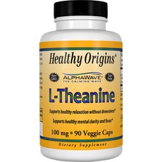 헬시오리진스 L-테아닌 100mg 베지 캡 무설탕 글루텐 프리, 90개입, 1개