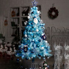 아웃팅 크리스마스 트리 엣지블루 + 리스 세트, 혼합 색상