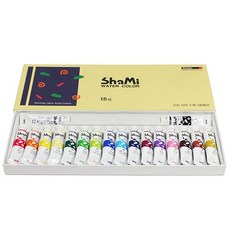 샤미 학생용 수채화 물감, 10ml, 18색