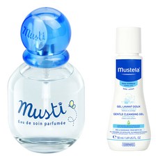 무스텔라 무스티 무알콜 베이비 향수 50ml + 젠틀 클렌징 젤 50ml 세트, 1세트, 향수 + 클렌징 젤