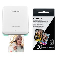 캐논 인스픽 미니 포토 프린터 휴대용 민트그린 + 인화지 20p, PV-123