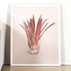 서우 액자테이블 특대 80 x 60cm, 핑크 잎사귀