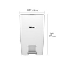 이지캔 기저귀 쓰레기통 EZ-270 + EZ-280R 리필1롤, 화이트, 27L