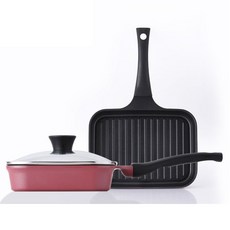 쿠킨 IH 인덕션 사각 그릴팬, 26cm, 1개
