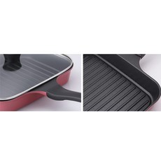 쿠킨 IH 인덕션 사각 그릴팬, 26cm, 1개