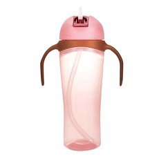 더블하트 대용량 스트로 펭귄컵 330ml, 핑크, 1개