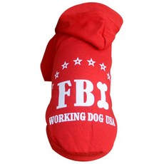 블럭마트 반려동물용 FBI 후드티, 레드, 1개