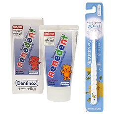 네네덴트 민들레종 360도 칫솔 베이비용 + 어린이 무불소 치약 50ml, 1세트