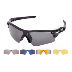 오클렌즈 교체형 스포츠 선글라스 프레임 + 렌즈 5p 세트 XG300, 프레임(블랙 + 블랙)
