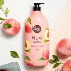 샤워메이트 복숭아 바디워시 과일향, 1.2kg, 2개