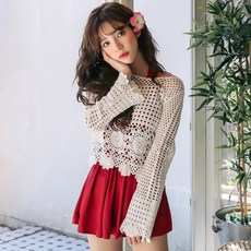 벤디스 여성용 비키니 커버업 샌딩 H546, 화이트