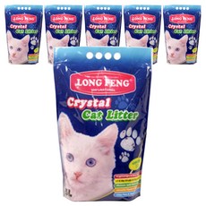 펫모닝 룽펑 크리스탈 고양이 모래 실리카겔 LONGFENG-04 라벤더향, 5L, 6개