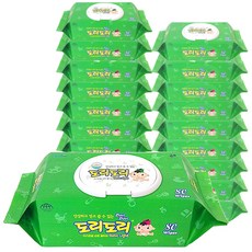 도리도리 베이직 라이트 물티슈, 캡형, 80매 x 20팩