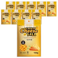바우와우 애견용 볼간식 100g, 치즈 + 당근 혼합맛, 10개